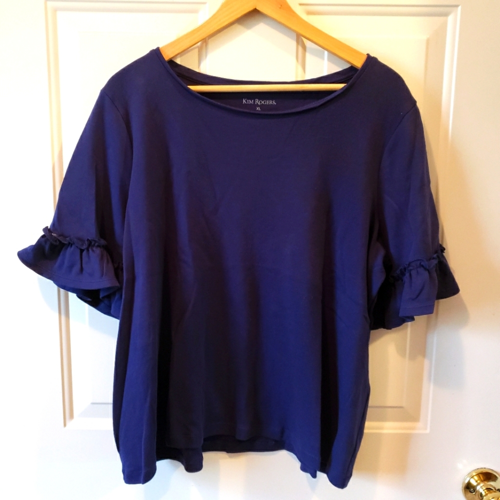 Kim Roger's Ruffle Sleeve Tee